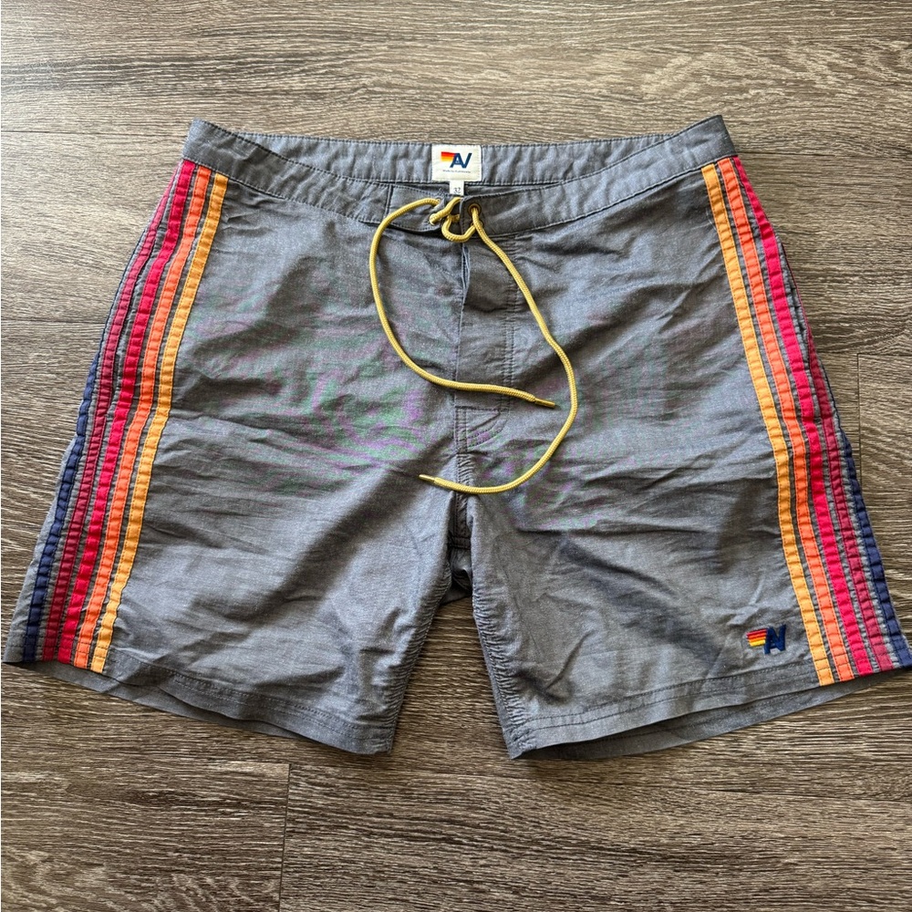 Aviator Nation 5 Stripe Swim Hybrids heather grey
